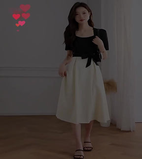 Vestido com Laço - Look Coreano de Primavera