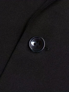 Blazer masculino leve, abotoamento, corte casual, preto, com gola entalhada