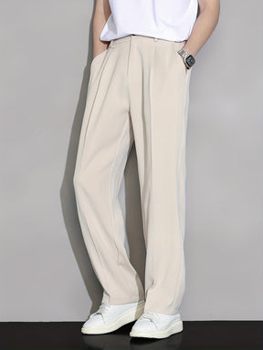 Calça Casual Masculina de Perna Reta com Cós