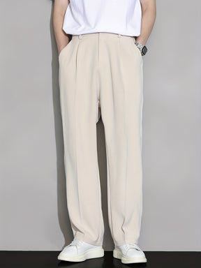 Calça Casual Masculina de Perna Reta com Cós