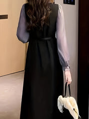 Vestido midi elegante de manga comprida
