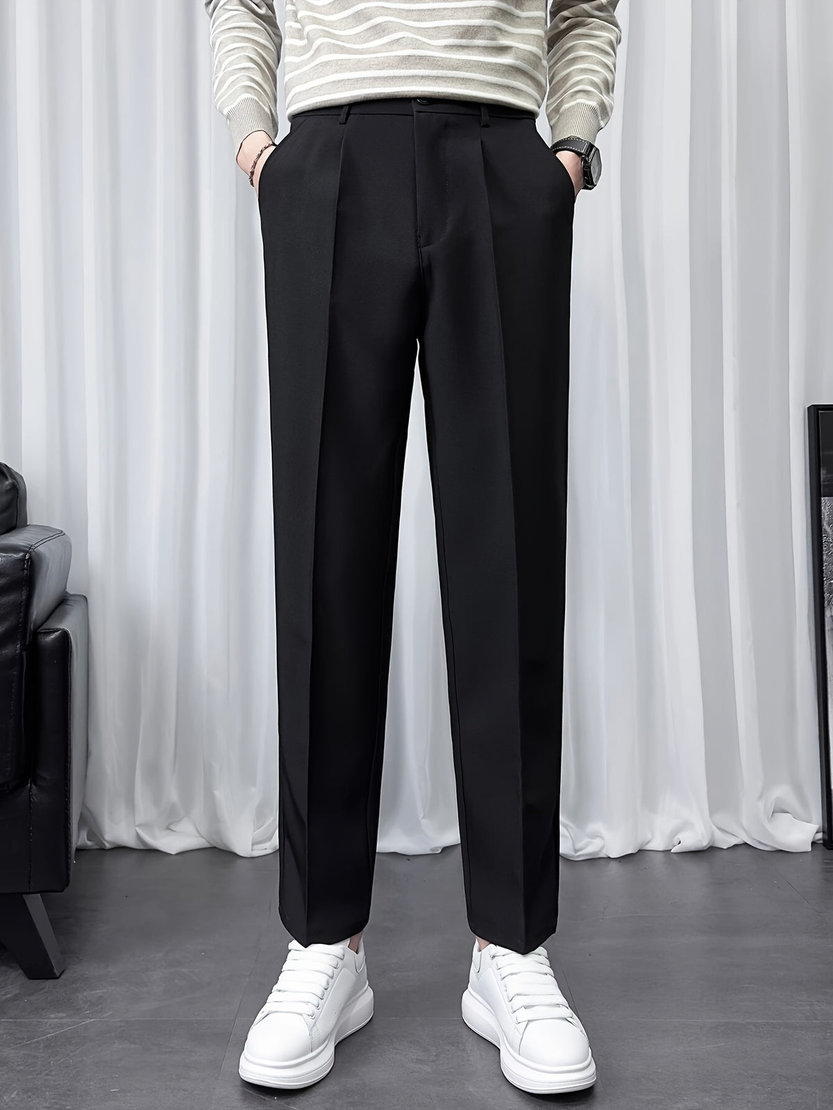 Calças da moda masculina estilo empresarial