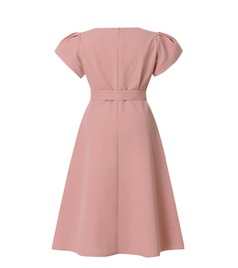 Vestido Elegante com Decote em V e Linha A