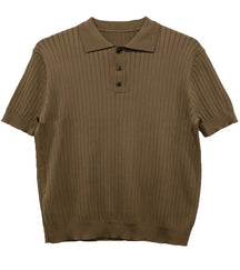 Camisa Polo Masculina em Malha Canelada – Estilo Casual e Atemporal