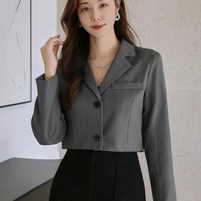 Blazer cinza curto