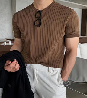 Camisa de Malha Manga Curta – Estilo Coreano