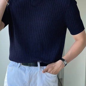 Camisa polo masculina slim fit - manga curta