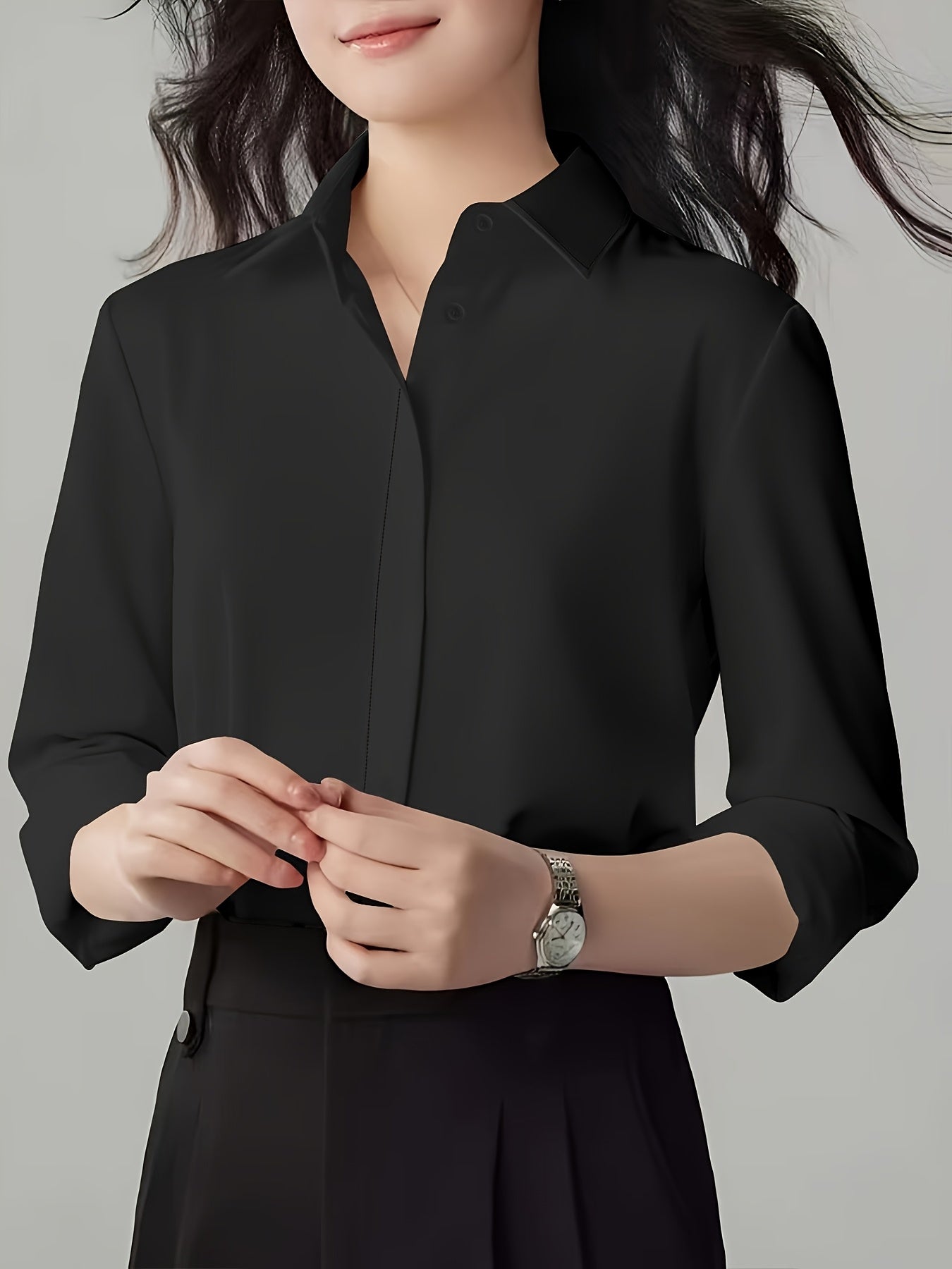 Camisa feminina social manga comprida