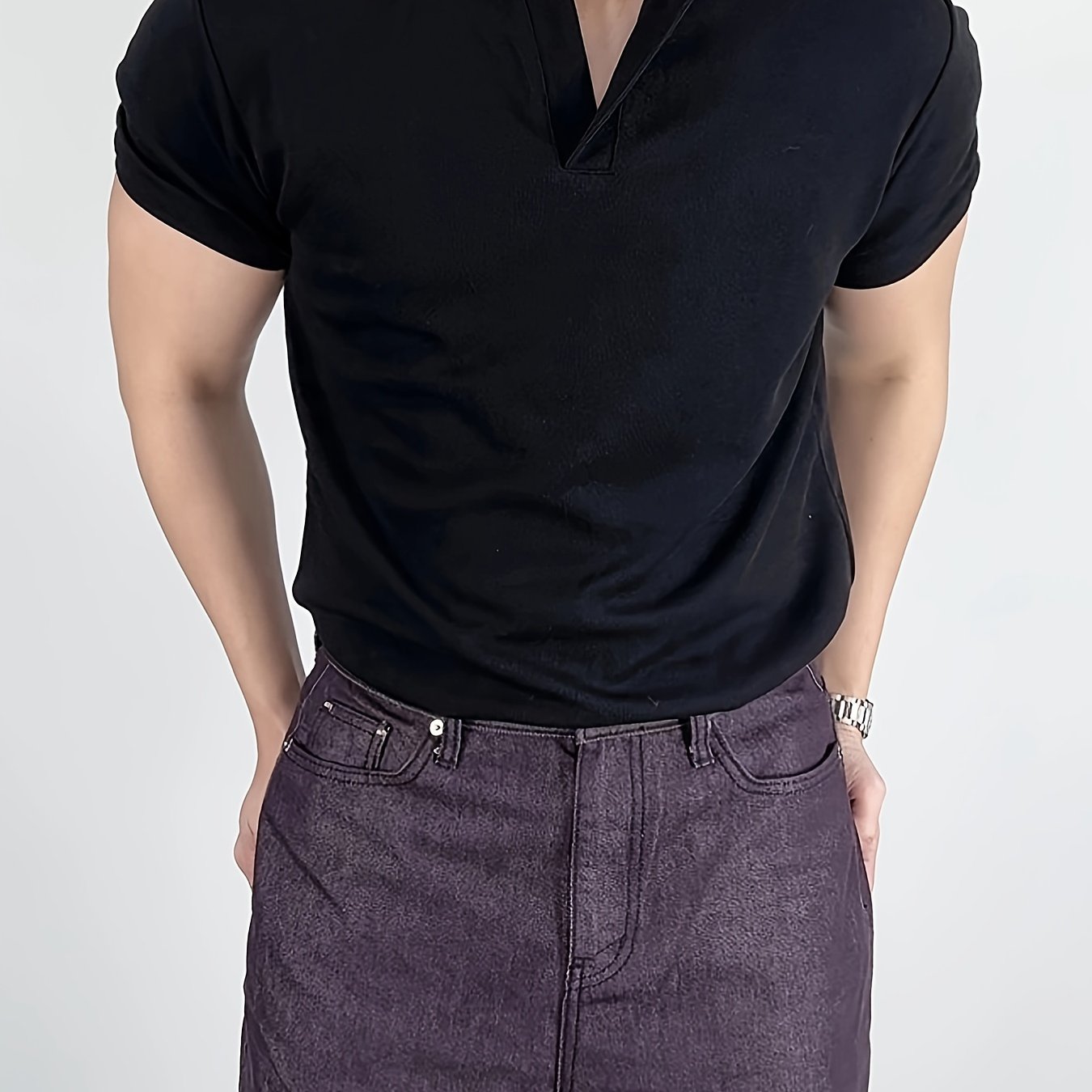 Camisa masculina com decote em V Ultra-Dry