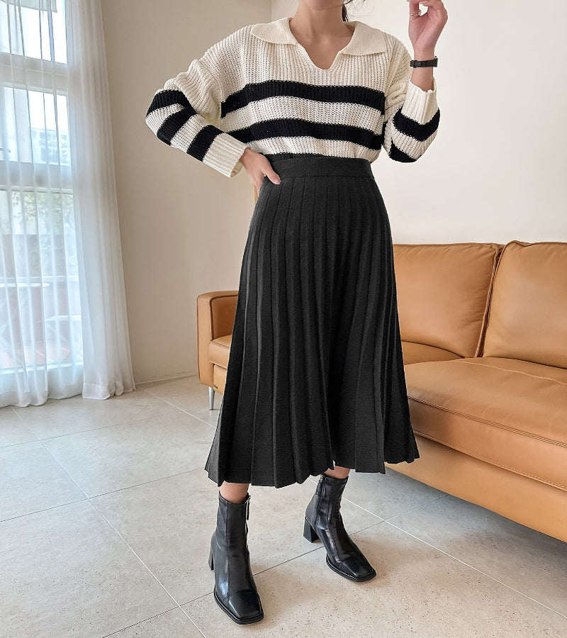 Saia Elanca Plissada Midi