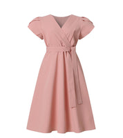Vestido Elegante com Decote em V e Linha A
