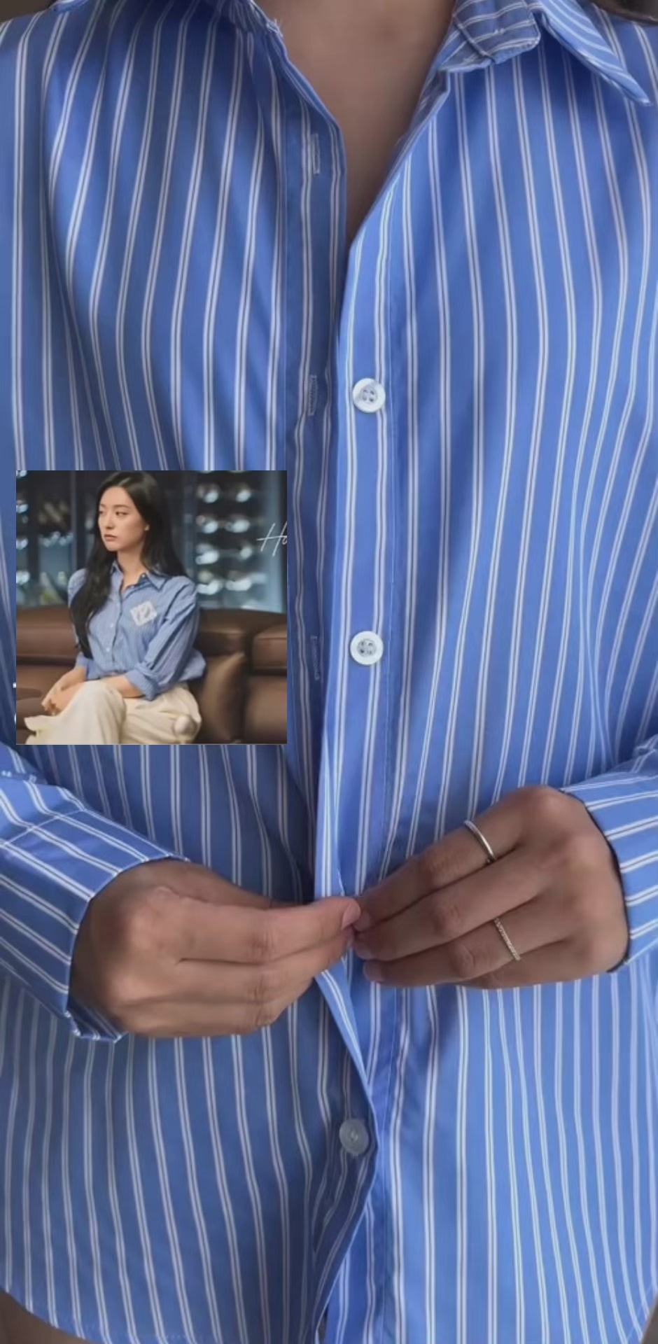 Camisa Listrada + Calça alfaiataria - Look Rainha das Lagrimas