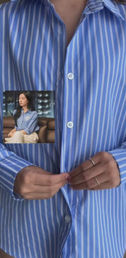 Camisa Listrada + Calça alfaiataria - Look Rainha das Lagrimas
