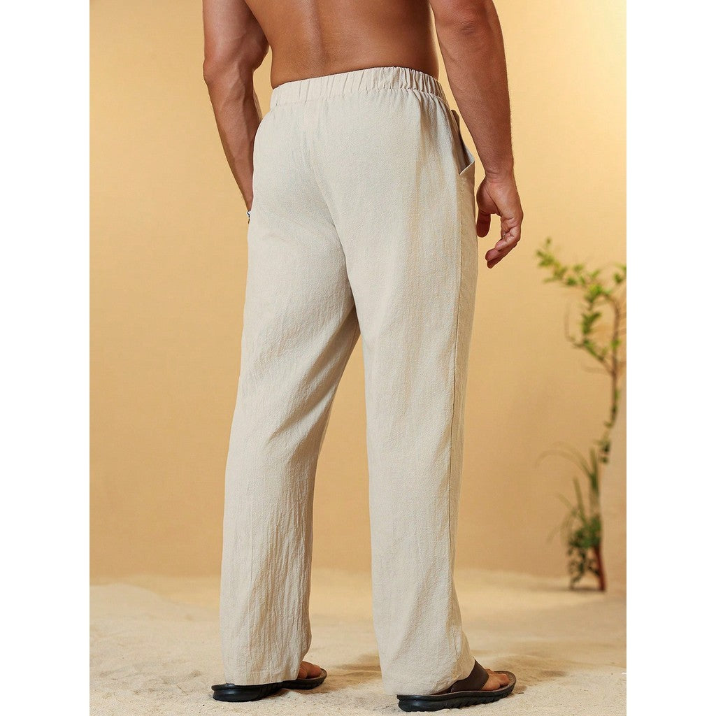 Calça Baggy Alfaiataria Linho Masculina Folgada Casual Streetwear Calça Balão Bag Promoção