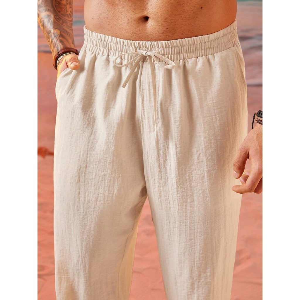 Calça Baggy Alfaiataria Linho Masculina Folgada Casual Streetwear Calça Balão Bag Promoção