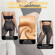 Meia-Calça Térmica Feminina Super Stretch De Inverna Com a Forra Translúcida De Pelucida Termica