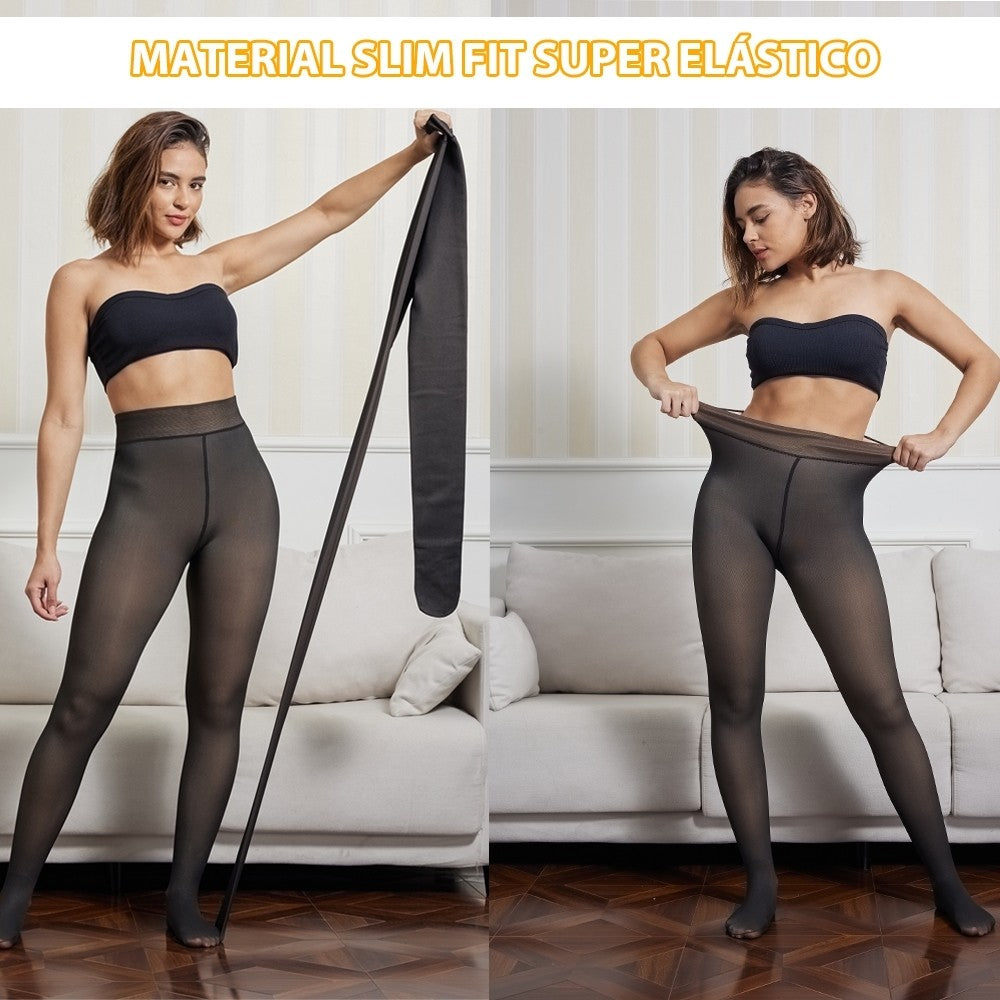 Meia-Calça Térmica Feminina Super Stretch De Inverna Com a Forra Translúcida De Pelucida Termica