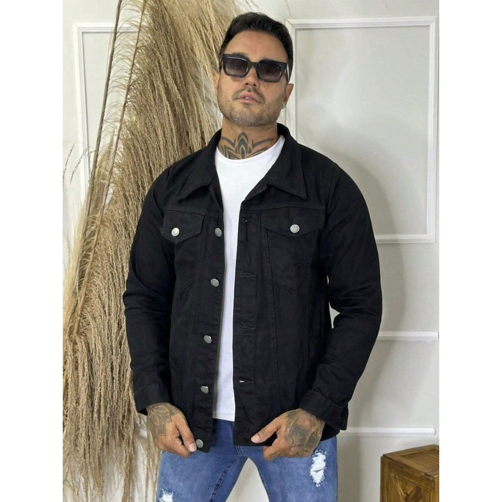 Jaqueta Jeans Masculina 100% Algodão Premium Casaco Blusa de Frio Inverno
