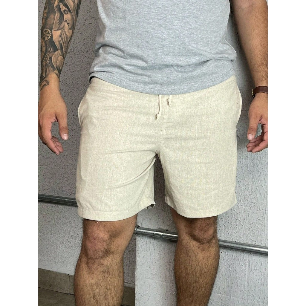 Bermuda Linho Masculino Com Cordão