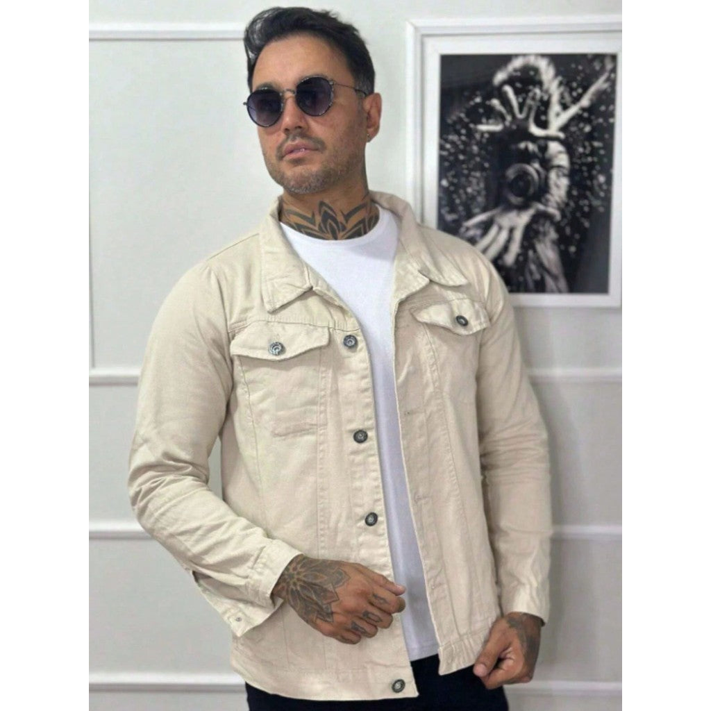 Jaqueta Jeans Masculina 100% Algodão Premium Casaco Blusa de Frio Inverno