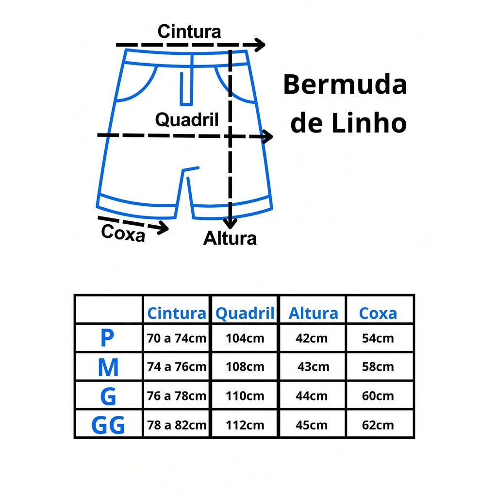 Bermuda Linho Masculino Com Cordão