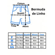 Bermuda Linho Masculino Com Cordão