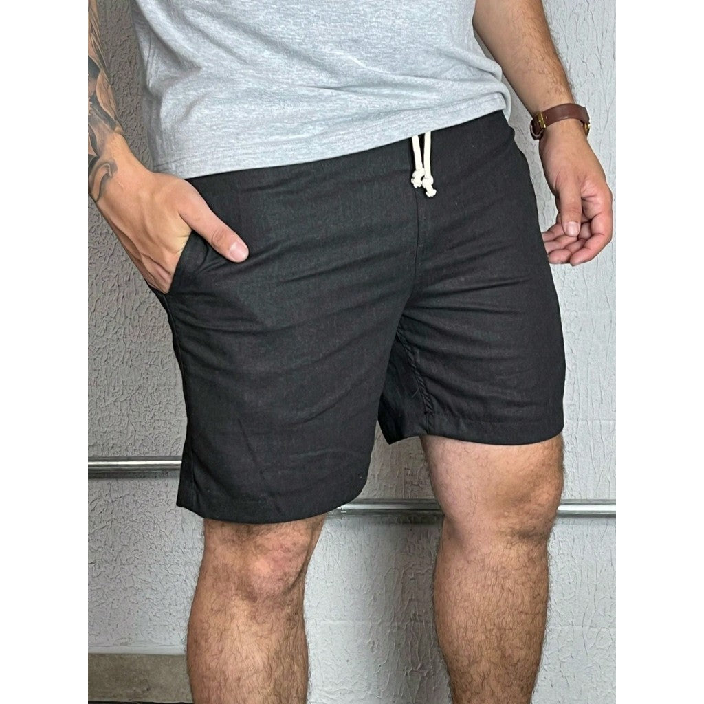 Bermuda Linho Masculino Com Cordão
