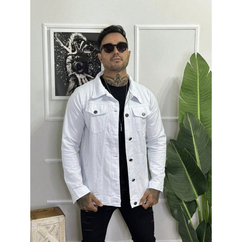 Jaqueta Jeans Masculina 100% Algodão Premium Casaco Blusa de Frio Inverno