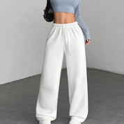 Calça Moletom Feminina Lisa Hype Baggy Desposaja Larga Casual Flanelada Ajustavel Tendencia
