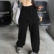 Calça Moletom Feminina Lisa Hype Baggy Desposaja Larga Casual Flanelada Ajustavel Tendencia