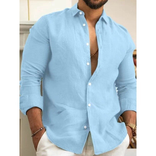 Linho Confortável Casual de Manga Longa Moda Várias Cores NOTS