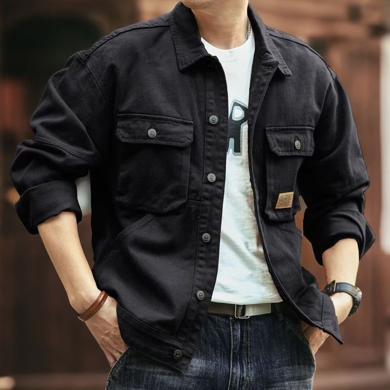 Jaqueta Jeans Masculina Estilo Americano Vintage , Casaco Moderno De Outono E Primavera