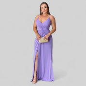 Vestido Feminino Longo festa convidada leve com alças
