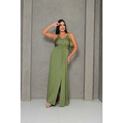 Vestido Feminino Longo festa convidada leve com alças